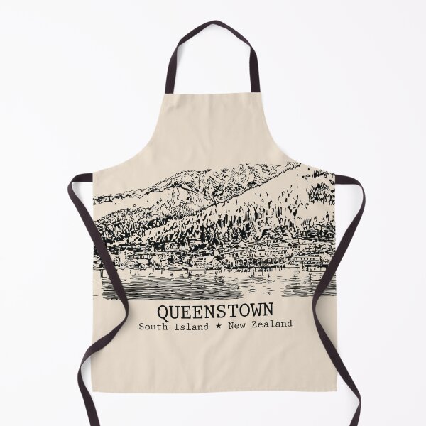 Item preview, Queenstown NZ - Vintage Ink Cityscape designed and sold by Lakeric.