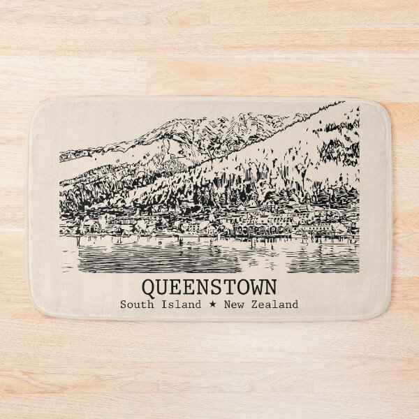 Item preview, Queenstown NZ - Vintage Ink Cityscape designed and sold by Lakeric.