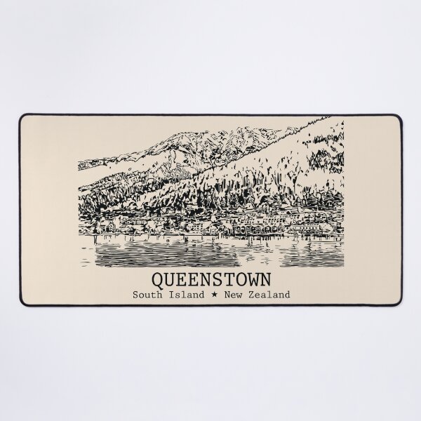 Item preview, Queenstown NZ - Vintage Ink Cityscape designed and sold by Lakeric.