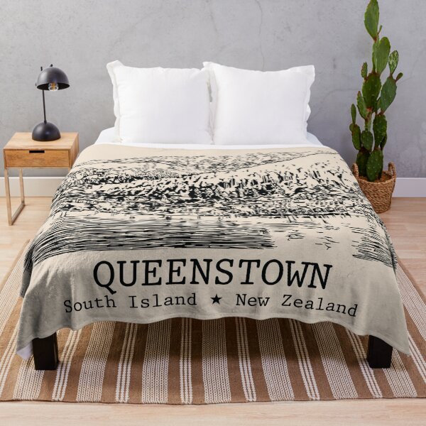 Item preview, Queenstown NZ - Vintage Ink Cityscape designed and sold by Lakeric.