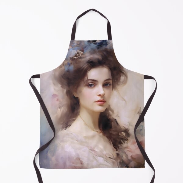 Item preview, Brunette Portrait of Victorian Woman with Pink Roses designed and sold by AniDragonfly.