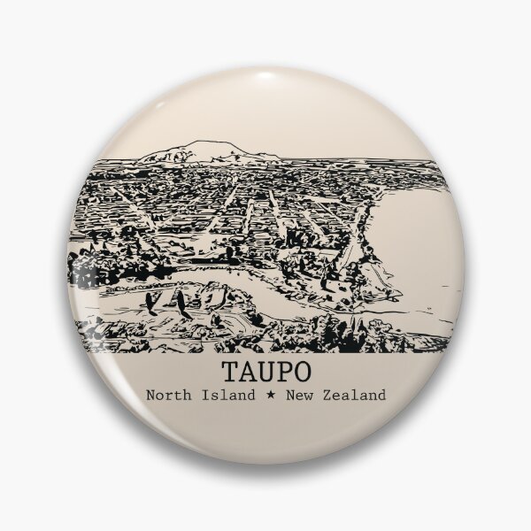 Item preview, Taupo NZ - Vintage Ink Cityscape designed and sold by Lakeric.