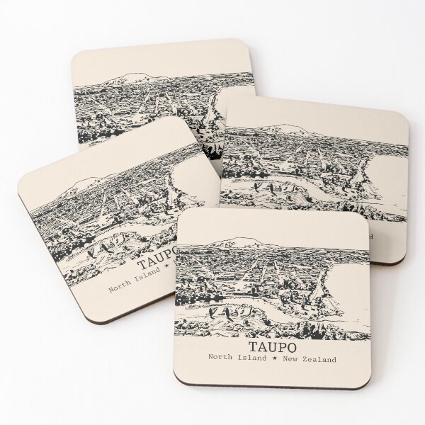 Item preview, Taupo NZ - Vintage Ink Cityscape designed and sold by Lakeric.