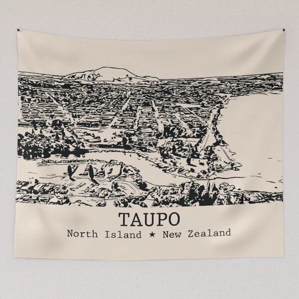 Item preview, Taupo NZ - Vintage Ink Cityscape designed and sold by Lakeric.
