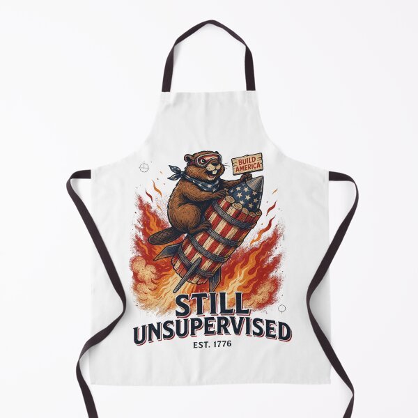 Item preview, Still Unsupervised Build America Beaver Rocket Tee v2 designed and sold by DarylWelsh2024.