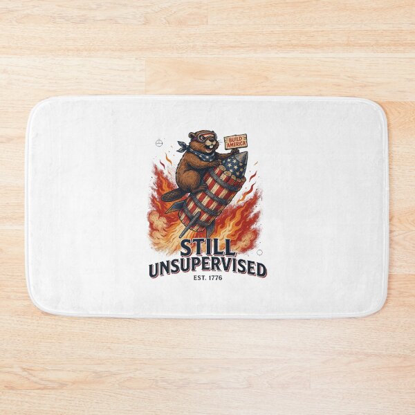Item preview, Still Unsupervised Build America Beaver Rocket Tee v2 designed and sold by DarylWelsh2024.