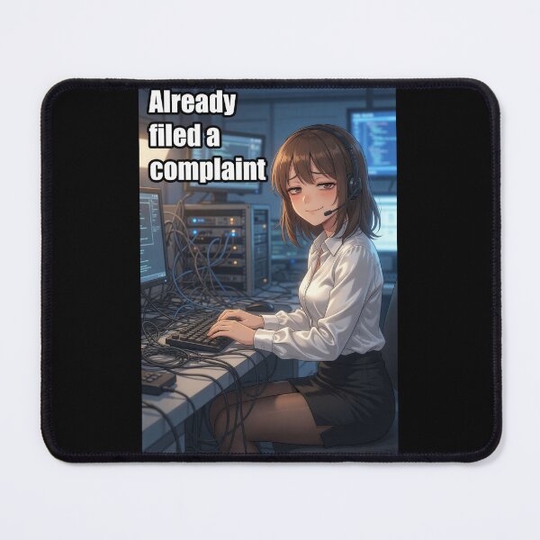 Item preview, Already Filed A Complaint | Funny IT Support Help Desk Office Worker Anime Meme designed and sold by Amber Sky Creations.