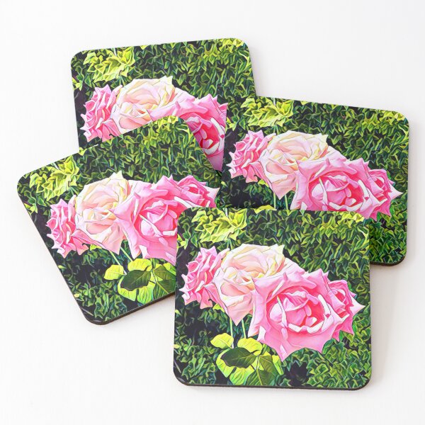 Item preview, Impressionist Pink Roses Cluster Garden Digital Painting designed and sold by BalkanBloom.