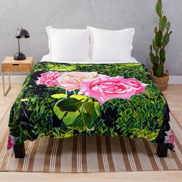 Item preview, Impressionist Pink Roses Cluster Garden Digital Painting designed and sold by BalkanBloom.
