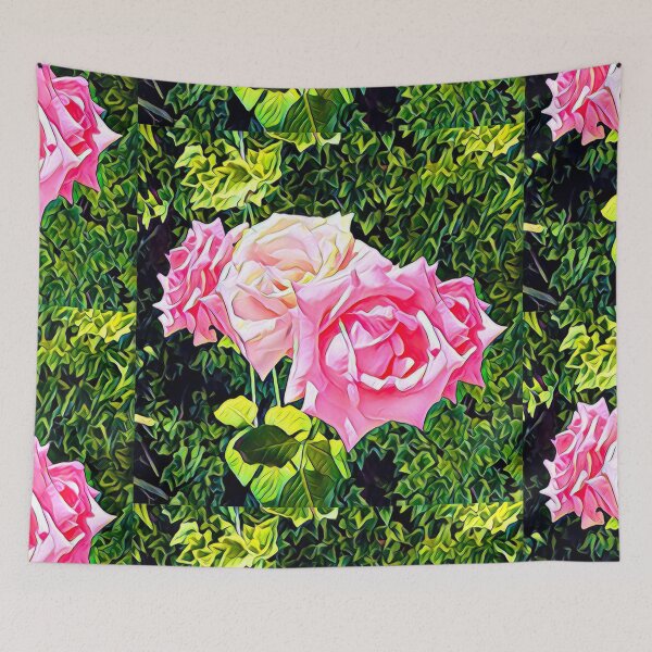 Item preview, Impressionist Pink Roses Cluster Garden Digital Painting designed and sold by BalkanBloom.