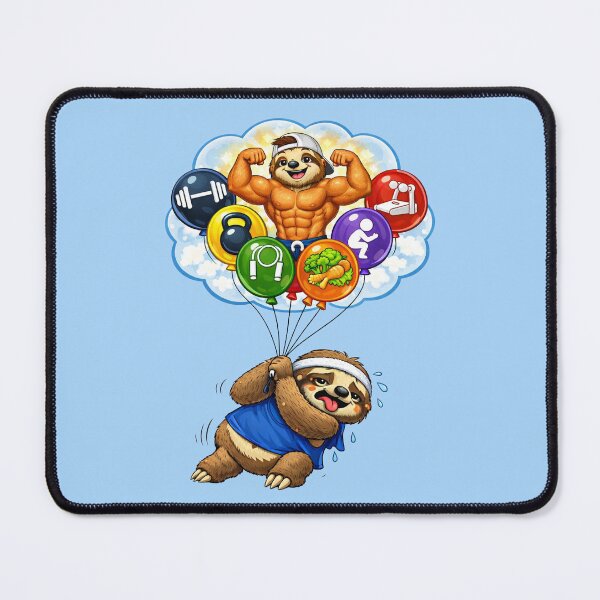 Item preview, Funny Sloth Dreaming of Fitness: Gym Motivation and Goals designed and sold by CreativeArtistL.