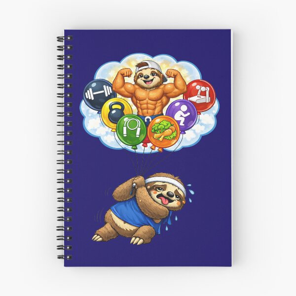 Item preview, Funny Sloth Dreaming of Fitness: Gym Motivation and Goals designed and sold by CreativeArtistL.