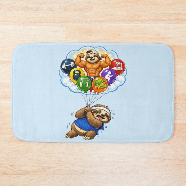 Item preview, Funny Sloth Dreaming of Fitness: Gym Motivation and Goals designed and sold by CreativeArtistL.