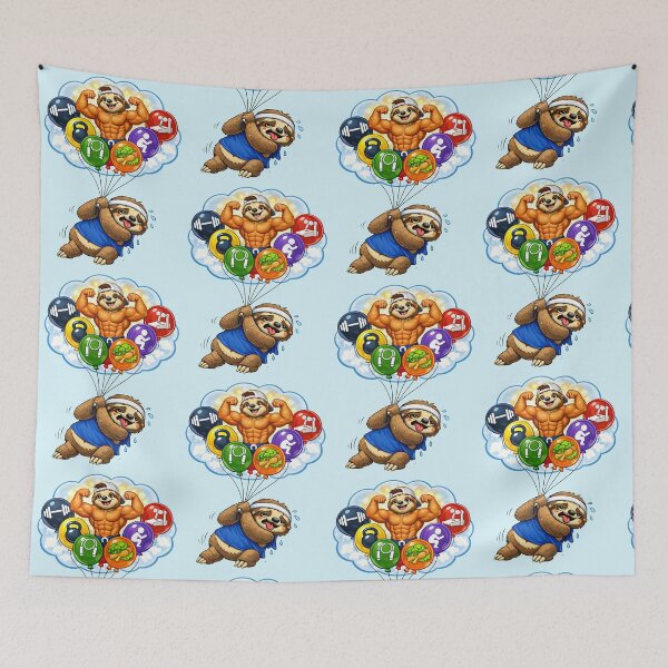 Item preview, Funny Sloth Dreaming of Fitness: Gym Motivation and Goals designed and sold by CreativeArtistL.