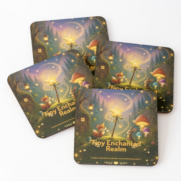Item preview, Tiny Enchanted Realm – Magical Fantasy Forest Fox Bunny Fairy Mushroom Nature Art designed and sold by DervoTeck2767.