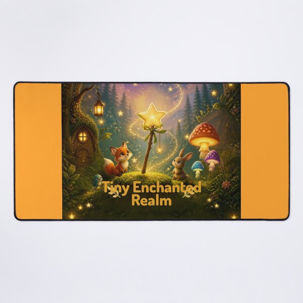 Item preview, Tiny Enchanted Realm – Magical Fantasy Forest Fox Bunny Fairy Mushroom Nature Art designed and sold by DervoTeck2767.