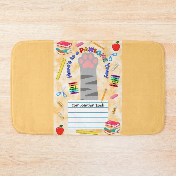 Item preview, Gray Tabby Cat Pawsome School Year Composition Book designed and sold by MYCatStuff.