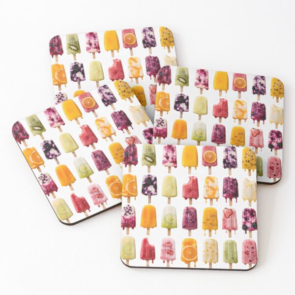 Item preview, Assorted Frozen Fruit Popsicles on White designed and sold by Maria Dryfhout.