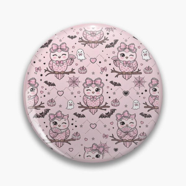 Item preview, Cute Kawaii Pink Owl Halloween Pattern designed and sold by KelliesGrafix.