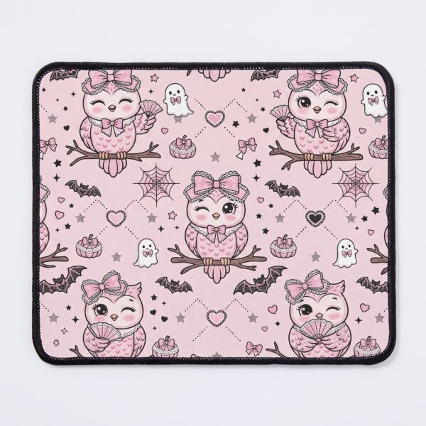 Item preview, Cute Kawaii Pink Owl Halloween Pattern designed and sold by KelliesGrafix.