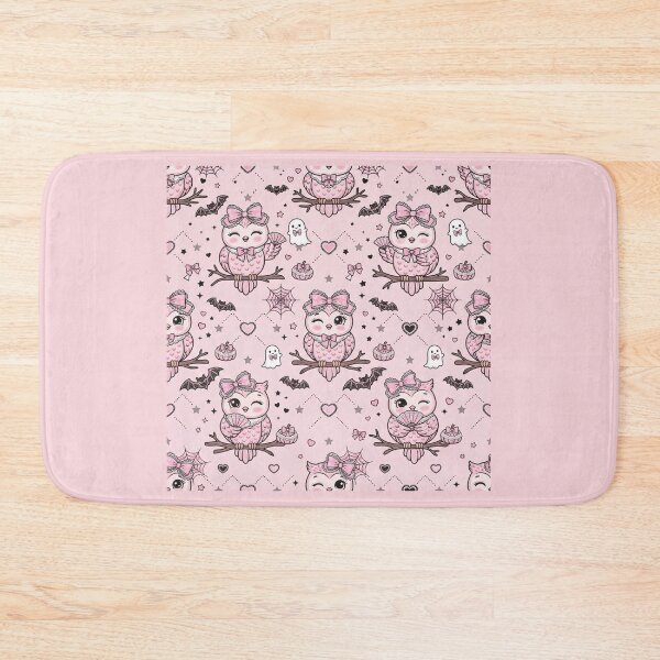 Item preview, Cute Kawaii Pink Owl Halloween Pattern designed and sold by KelliesGrafix.