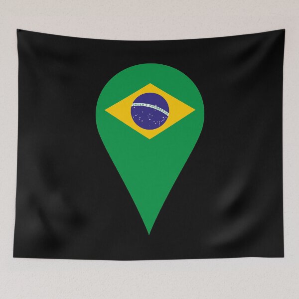 Item preview, Brazil Flag Location Pin Map Marker | Brazilian Destination GPS Icon designed and sold by NTGUILTY.