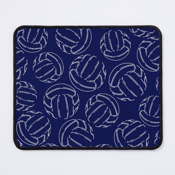 Item preview, Volleyballs line art sketch pattern - navy blue designed and sold by katzdzynes.