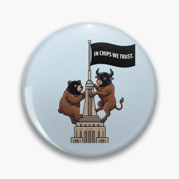 Item preview, Empire State Building Couple Climbing: Wall Street Bull & Bear Parody designed and sold by Coastal Joy.