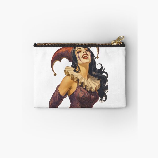 Item preview, Vintage Jester Pin Up Girl | Gothic Harlequin Original Retro Illustration designed and sold by Cosplayvintage.