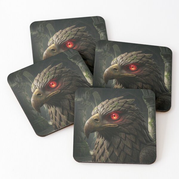Item preview, Ancient Eagle Carving with Glowing Ruby Eye in Temple Shadow Clipart designed and sold by TaBogroupsRed.