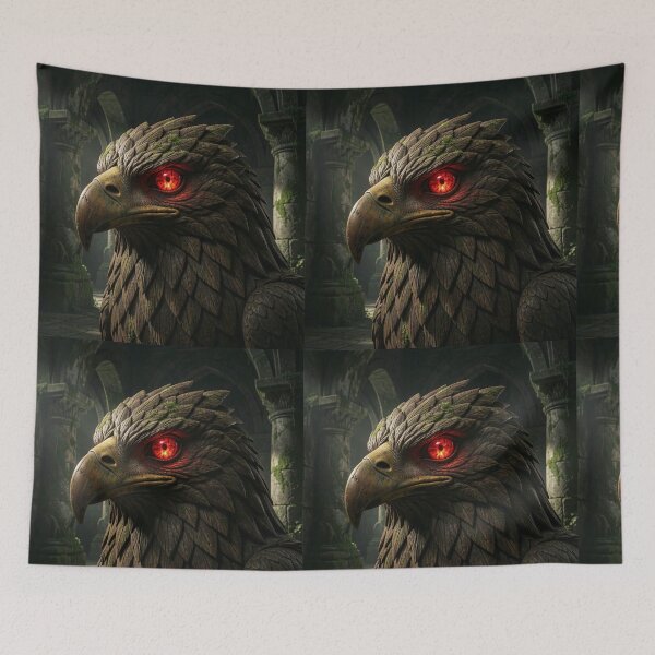 Item preview, Ancient Eagle Carving with Glowing Ruby Eye in Temple Shadow Clipart designed and sold by TaBogroupsRed.