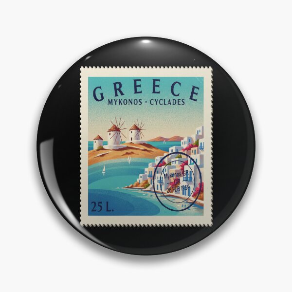Item preview, Mykonos Greece Windmills Little Venice Postage Stamp Sticker designed and sold by stickercuffs.