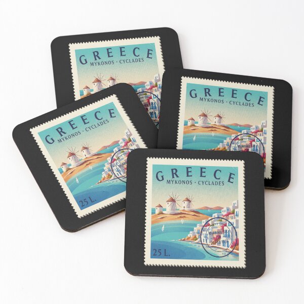 Item preview, Mykonos Greece Windmills Little Venice Postage Stamp Sticker designed and sold by stickercuffs.