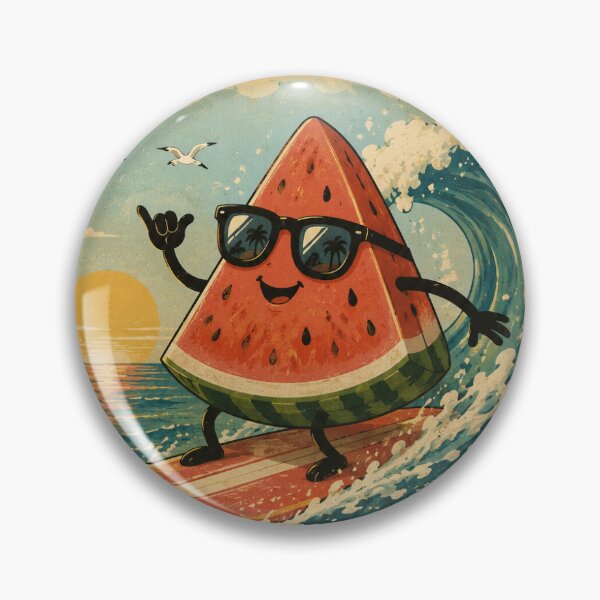 Item preview, Stay Juicy, Ride the Waves | Cute Surfing Watermelon Summer Cartoon designed and sold by Genesis-Ink.