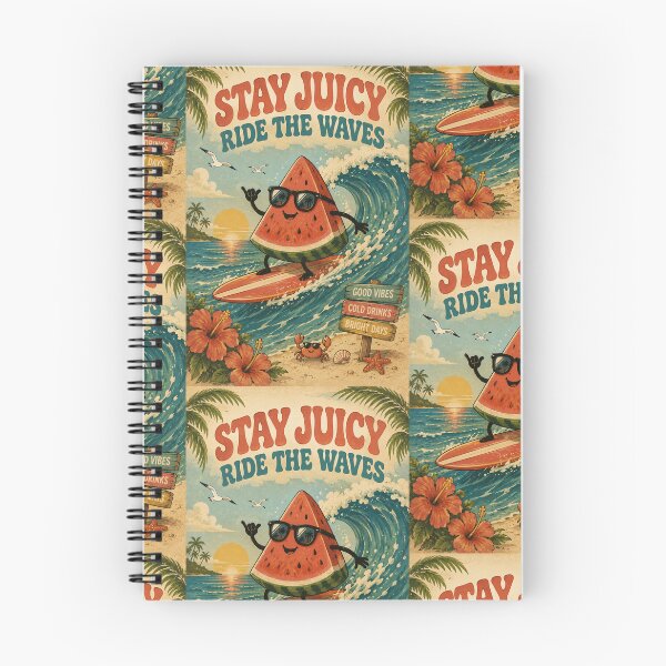 Item preview, Stay Juicy, Ride the Waves | Cute Surfing Watermelon Summer Cartoon designed and sold by Genesis-Ink.