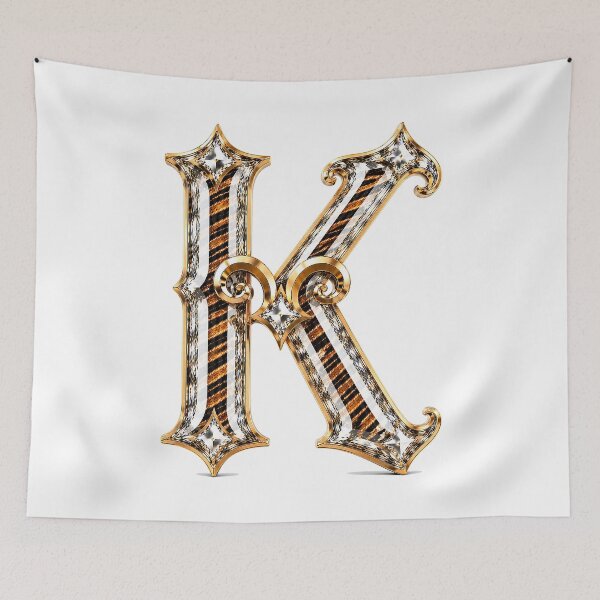 Item preview, Crystal Ramstripe Zodiac Letter K designed and sold by BlissBlvdShop.