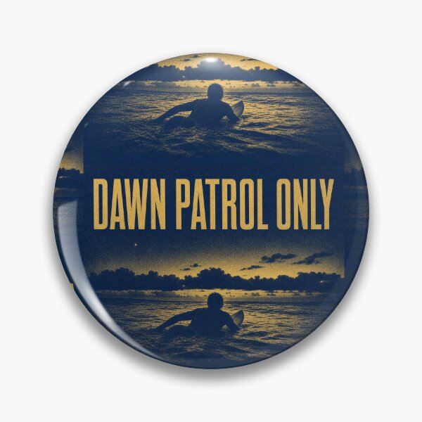 Item preview, Dawn Patrol Only Risograph Surf Print Navy Gold Art Poster Sticker Surfer Gift designed and sold by sharifex.