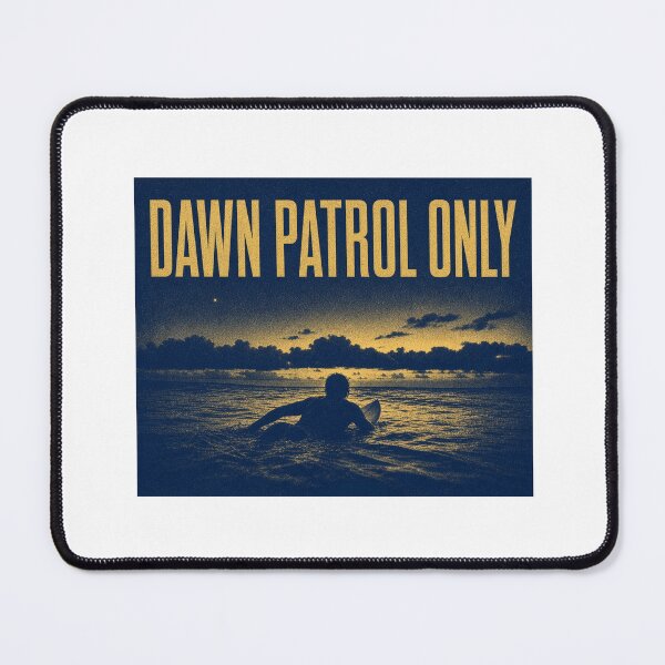Item preview, Dawn Patrol Only Risograph Surf Print Navy Gold Art Poster Sticker Surfer Gift designed and sold by sharifex.