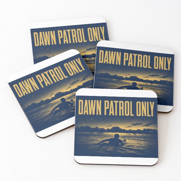 Item preview, Dawn Patrol Only Risograph Surf Print Navy Gold Art Poster Sticker Surfer Gift designed and sold by sharifex.