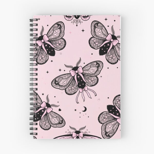 Item preview, Whimsical Kawaii Pink Moth Night Pattern designed and sold by KelliesGrafix.