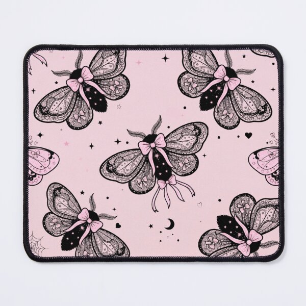Item preview, Whimsical Kawaii Pink Moth Night Pattern designed and sold by KelliesGrafix.