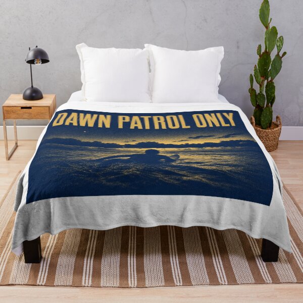 Item preview, Dawn Patrol Only Risograph Surf Print Navy Gold Art Poster Sticker Surfer Gift designed and sold by sharifex.