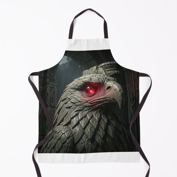 Item preview, Mystical Temple Eagle Stone Carving with Flickering Red Gemstone Eye designed and sold by TaBogroupsRed.
