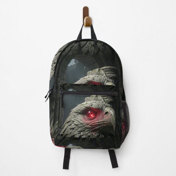 Item preview, Mystical Temple Eagle Stone Carving with Flickering Red Gemstone Eye designed and sold by TaBogroupsRed.