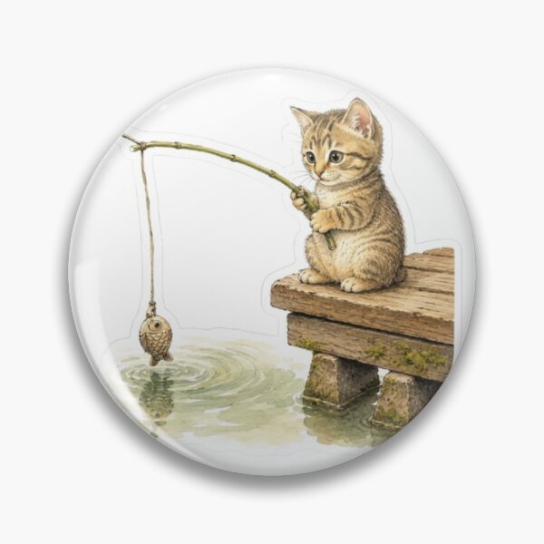 Item preview, Curious Kitten Fishing designed and sold by Snurly.