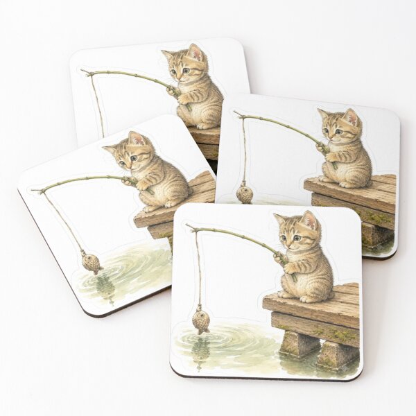 Item preview, Curious Kitten Fishing designed and sold by Snurly.