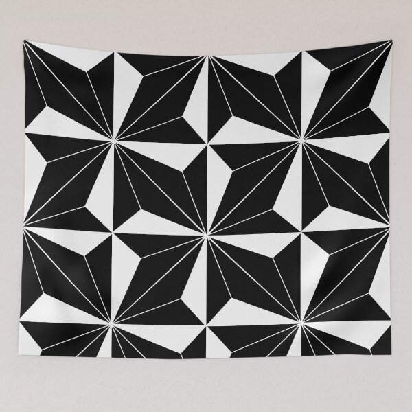 Item preview, Star Tiles – Black and White Geometric Pinwheel Pattern designed and sold by BuckaBaby.
