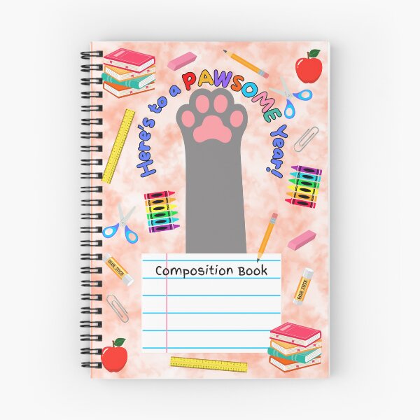 Item preview, Gray Cat Pawsome School Year Composition Book designed and sold by MYCatStuff.
