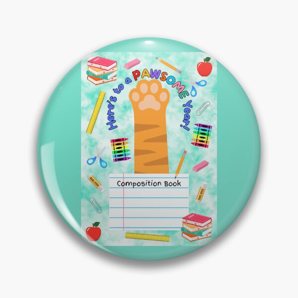 Item preview, Orange Tabby Cat Pawsome School Year Composition Book designed and sold by MYCatStuff.