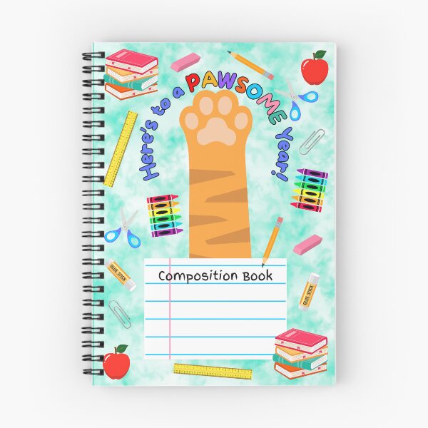 Item preview, Orange Tabby Cat Pawsome School Year Composition Book designed and sold by MYCatStuff.